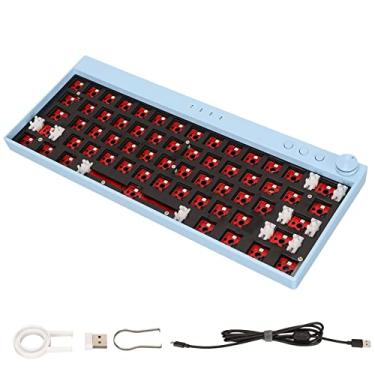 Imagem de Kit DIY de teclado mecânico de 61 teclas, kit de teclado mecânico RGB com luz de fundo com interruptor Hot Swap, kit de teclado mecânico personalizado para jogos para casa, escritório (azul)