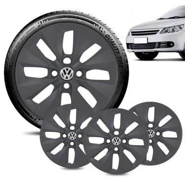 Imagem de Jogo 4 Calota Volkswagen Voyage G5 e G6 aro 14 Grafite Fosca