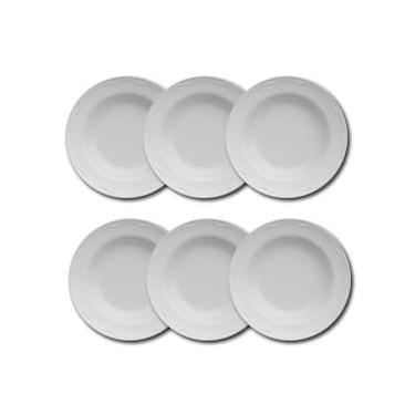 Imagem de Conjunto de Pratos Fundos Germer Cottage em Porcelana Branco – 6 Peças