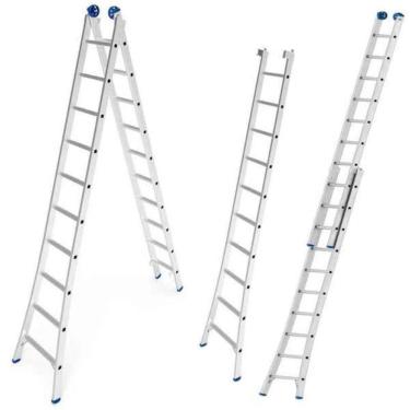 Imagem de Escada de Alumínio Extensiva 2 x 10 Degraus 3.09 x 5.05 Metros EVALD