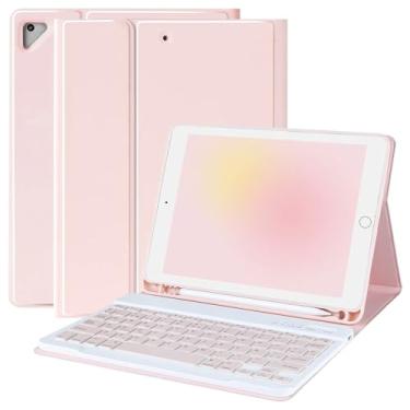 Imagem de MORECOO Capa com Teclado para iPad 9.7 2018/2017 (6ª/5ª Geração) - iPad Air 1/Air 2/Pro 9.7 - Teclado Sem Fio, Retroiluminado, Suporte para Lápis