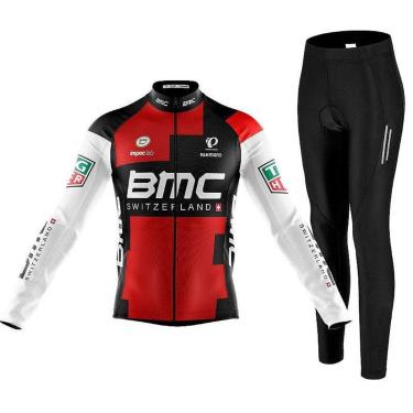 Imagem de Kit Camisa Bike BMC Longa C/ Calça Ciclismo Espuma Refletivo-Unissex