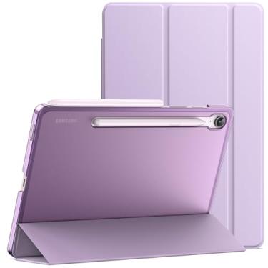 Imagem de JETech Capa para Samsung Galaxy Tab S10 Lite / S10 FE / S9 FE 10,9 Polegadas, Fino Translúcido Traseira Trifold Folio Suporte Protetora Tablet Capa, Suporte S Pen Carregamento (Lavanda)