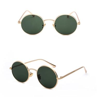 Imagem de Óculos de sol vintage masculino feminino estilo punk retrô armação de metal redonda lente colorida óculos de sol, 10, tamanho único