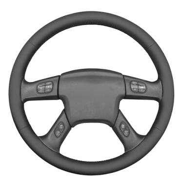 Imagem de MEWANT Capa de volante de carro costurada à mão para Chevrolet Silverado 2003-2007 Protetor de volante acessórios de volante