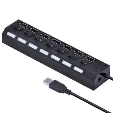 Imagem de Hub Usb 2.0 Com 7 Portas Switch On/Off E Led Indicador - Correia Ecom