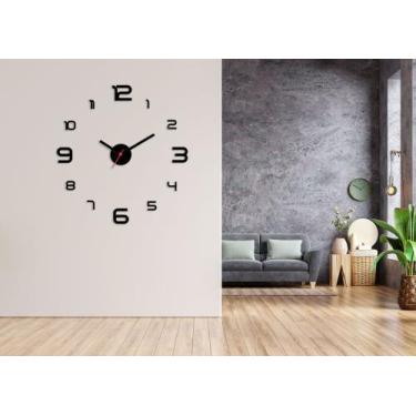 Imagem de Relógio De Parede Grande 3d Luxo Adesivo Decoração Casa Escr - intempo