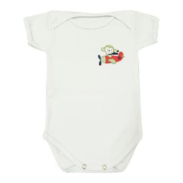 Imagem de Body Bebê Manga Curta Avião Menino - Mellane Baby, M, Branco