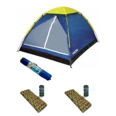 Imagem de Kit Barraca Iglu 2 Pessoas + 2 Colchonete Acampar Tenda Acampamento Vi