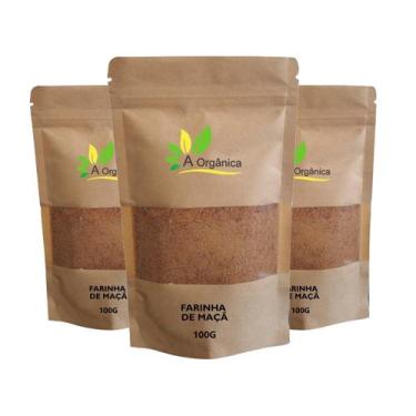 Imagem de 3x Farinha de Maçã 100g, Nutrição e Sabor p/ Suas Receitas - A Organic