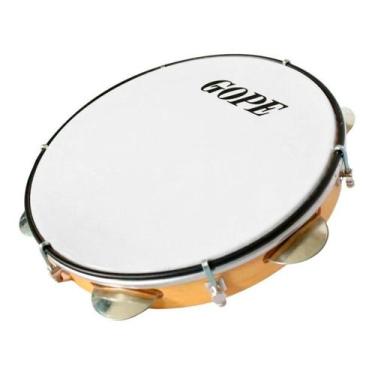 Imagem de Pandeiro Gope 10 polegadas em Madeira e Pele Nylom Branca