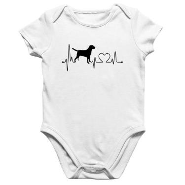 Imagem de Body Bebê Algodão Cachorro Batimentos Cardíacos - Foca na Moda, Branco