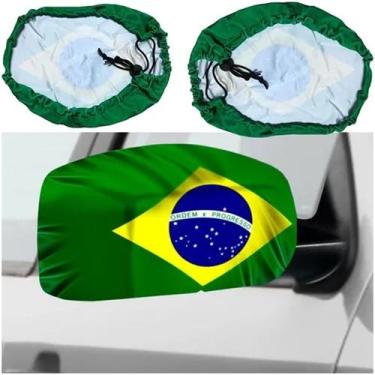 Imagem de Bandeira Para Retrovisor - 2 Peças - Brasil - 30cm x 31cm - 1 unidade 