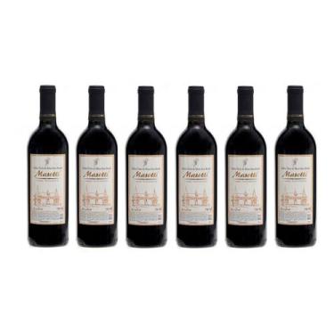 Imagem de Kit 6 Garrafas Vinho Tinto Seco Bordô Vinícola Masotti