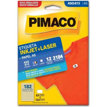 Imagem de Etiqueta A5 A5Q-813 12 Folhas 8,0 X 13,0 MM - Pacote com 2184 Etiqueta