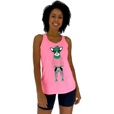 Imagem de Regata Feminina Recorte Nadador MXD Conceito Stylish Dog, EGG, Rosa