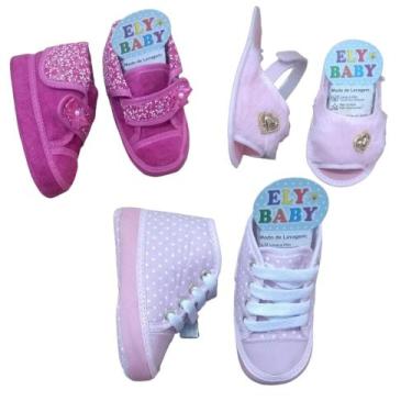 Imagem de Lote com 3 pares de botinhas menina número 15 - Ely Baby