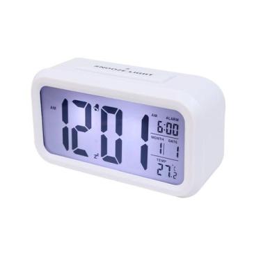 Imagem de Relógio de mesa digital despertador com sensor  - Yin's, Branco