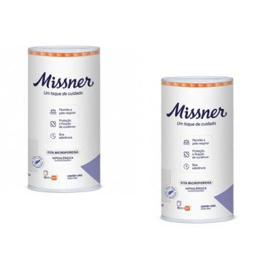 Imagem de Kit 2 Fita Cirúrgica Microporosa Branca 10cm X 10m - Missner