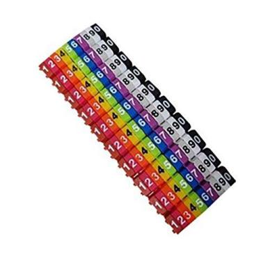 Imagem de Kit 100 Anilha P/ Identificação De Cabos 0 A 9 Colorida 4/6mm - SPEEDL