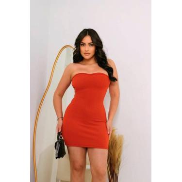 Imagem de Vestido curto feminino coladinho sem alças festas Verão tubinho justo 