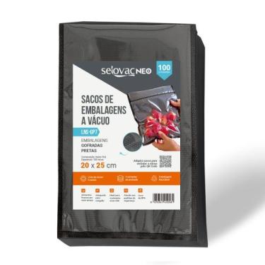 Imagem de Saco Preto e Transp Gofrado para vácuo 20x25cm Pacote c/100 - Selovac