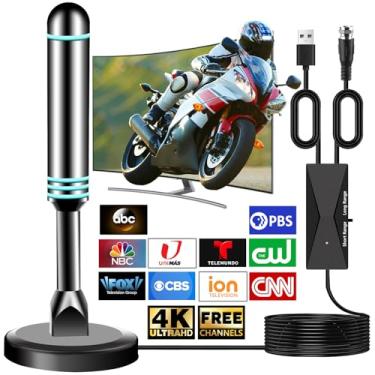 Imagem de Antena de TV para canais locais, antena interna para Smart TV, antena digital para TVs com amplificador, antenas HDTV de recepção de longo alcance com base magnética forte, antenas para TVs sem cabo