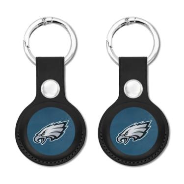 Imagem de Chaveiro NFL Philadelphia Eagles para Apple AIR TAG, pacote com 2 para cães e gatos, capa para rastreador Apple AirTag, suporte de pingente de dispositivo de rastreamento de cães GPS