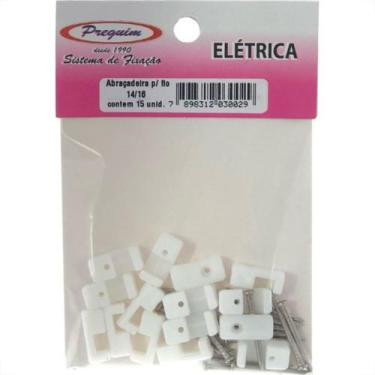 Imagem de Cartela Grampo Fixa Fio Tipo Garra Preguim 14/16 Branco Com 15 Pecas 0