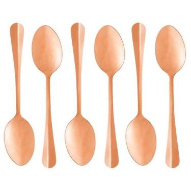 Imagem de Conjunto com 06 Colheres para Mesa de Aço Inox Positano Rosé 18cm 1277