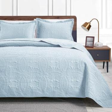 Imagem de Edredom Queen Size Quilt Love's Spa-Blue - Conforto e Elegância