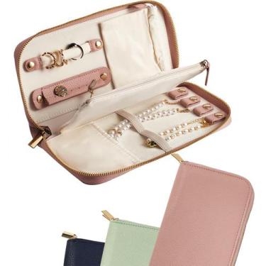 Imagem de Estojo Organizador de Jóias de Viagem FEMIECHO - Rosa - Sem Emaranhado