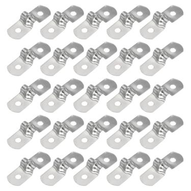 Imagem de PATIKIL Correia de tubo rígido de 1/5" (5 mm), 25 peças braçadeira de conduíte de aço inoxidável 304 2 furos suporte em U braçadeira de tubo para fixação de fio de cabo de tubulação
