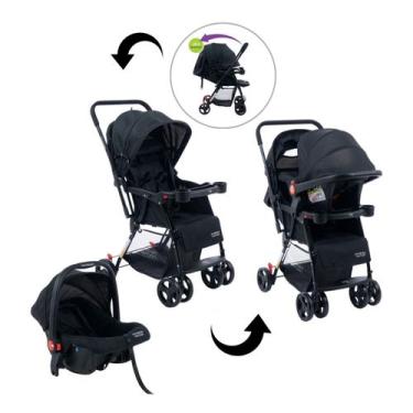 Imagem de Carrinho de Bebê com Bebê Conforto 2 em 1 Youturn Maxi Baby, Preto