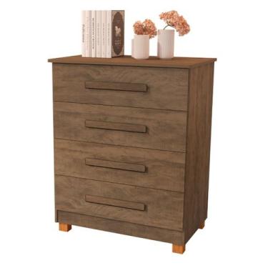 Imagem de Cômoda gaveteiro com 4 gavetas 100% mdf Suiça Basoto Brasil