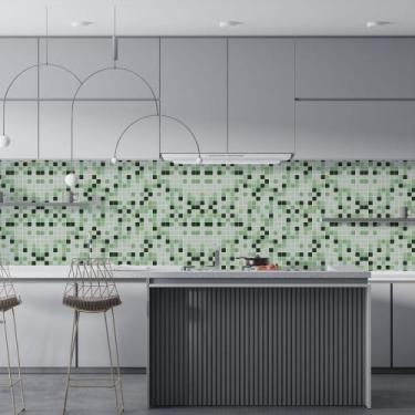 Imagem de Papel De Parede Adesivo Pastilhas Lavável - AUM Adesivos, Verde