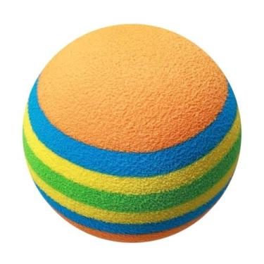 Imagem de 50 PCS EVA Leve Desgaste Indoor Practice Stripe Foam B Bolas Coloridas de Brinquedo de Entretenimento para Gatos de EstimaçãoO Azul Amarelo Verde/Stripe Ball São Leves e Fáceis