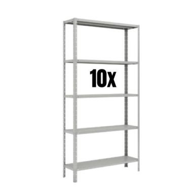 Imagem de Kit 10 Estantes Aço 5 Prateleiras para Depósito Escritório e Garagem -