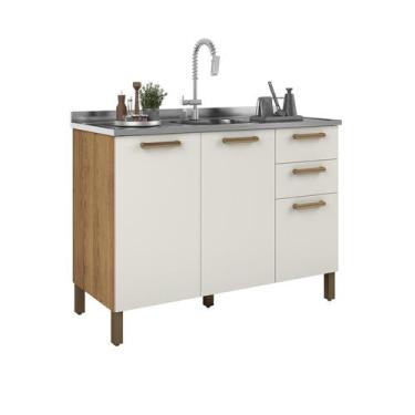 Imagem de Gabinete Gold Pia 158cm Armário Multiuso Balcão/Bancada 3 Portas 2 Gav