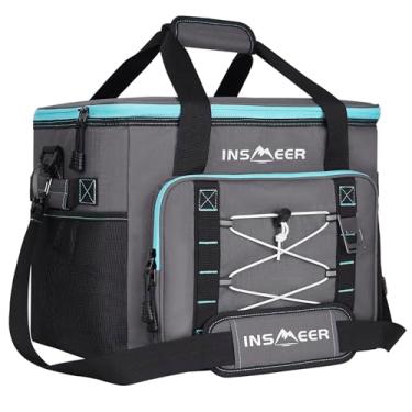 Imagem de INSMEER Bolsa Térmica Grande À Prova De Vazamentos 60 Latas/40 Litros - Refrigerador Isolado Portátil para Praia, Camping, Churrasco e Piquenique, Lateral Macio com Alça de Ombro
