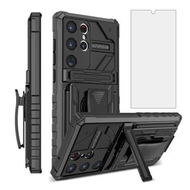 Imagem de Capa de celular para Samsung Galaxy S24 Ultra 5G com protetor de tela, clipe de cinto, suporte híbrido, resistente, resistente, de grau militar, capa protetora S24Ultra 24S S 24 24Ultra feminina