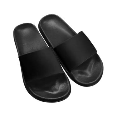 Imagem de TUSANEII Chinelos personalizados com nome do logotipo da foto, chinelos personalizados para homens e mulheres, Preto - sem design, 10 Women/10 Men