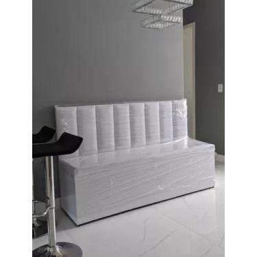 Imagem de Conjunto Canto Alemão Baú Encosto Ripado material sintético 110x45cm -