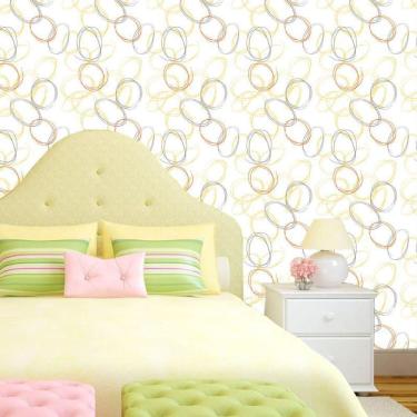 Imagem de Papel Parede Círculos Oval Colorido Geométrico Autocolante