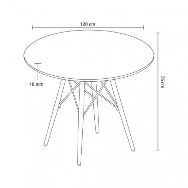 Imagem de Mesa de Jantar Redonda Eiffel Rivatti Preto