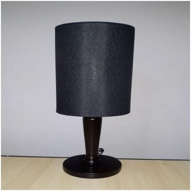 Imagem de Abajur Base De Madeira E Cúpula De Tecido E27 Branca Ou Preta Produto Preto