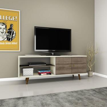 Imagem de Rack Tvs 50'' 2 Portas 2 Nichos Rt 3108 Off White/Rústico