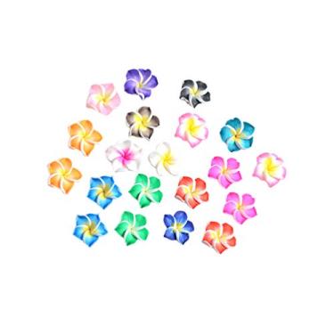 Imagem de Angoily 20pcs Ornamentos de Frangipani em Argila Polimérica, Cores Sortidas, Acessórios Capas de Celular DIY, Decorações Óculos, 1.5 x 1.5 x 1 cm