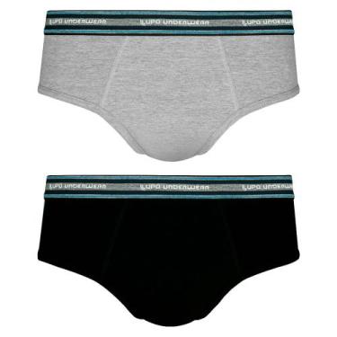 Imagem de Kit 2 cuecas Lupo Slip Tradicional Elastico com logo algodão 524088, P