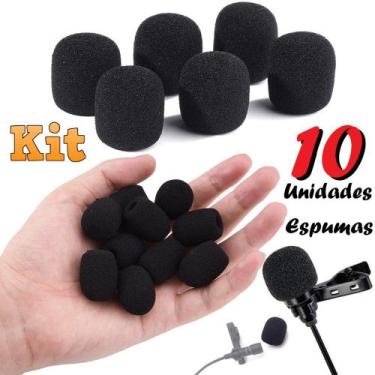 Imagem de Kit 10 Espumas Externa Tampas Protetora Bocal Para Microfone de Lapela
